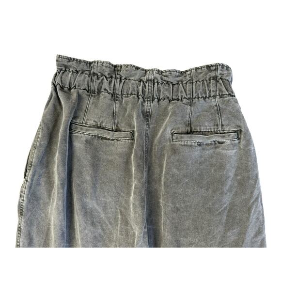 Free People Light Gray Margate Paper Bag Pleated Drawstring Pants Size SP - Picture 6 of 9
